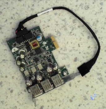 View on card with cable
