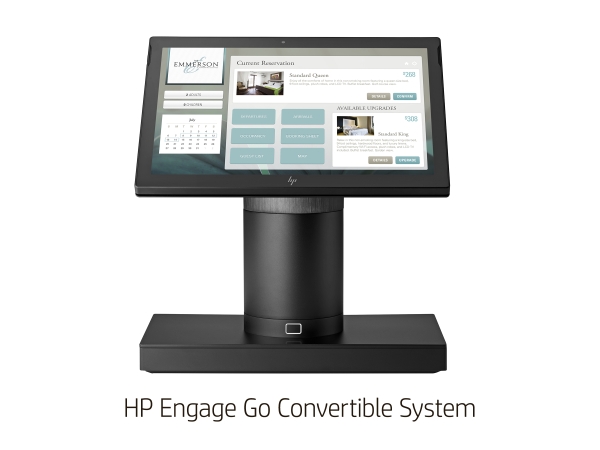 Blick auf den Tablet PC eingedockt im Standfuß